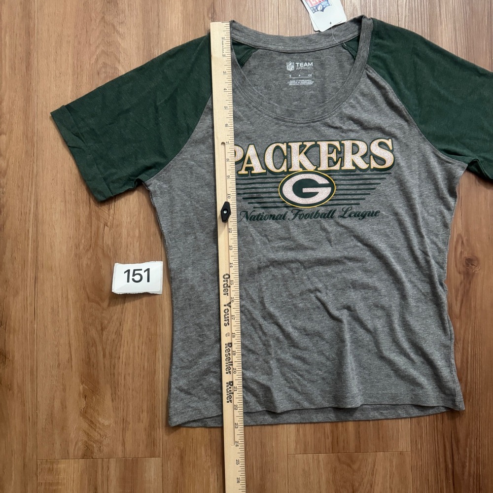 NFL Team Apparel Green Bay Packers Gray Raglan T Shirt Women's Small NWT - Picture 4 of 5